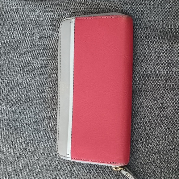 Fossil Handbags - Fossil wallet red orange gray long zip around
